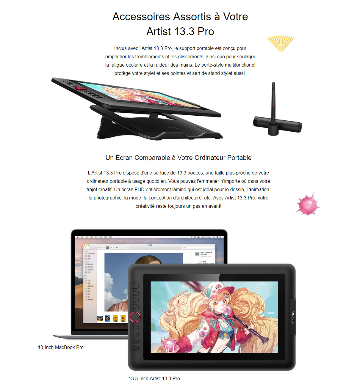 XP-PEN Artist AC18 Support Tablette Graphique Stand en Métallique